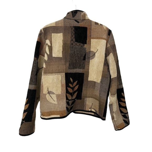 Coldwater Creek Tapestry Medium Light Jacket Zipper Front Neutrals - Picture 3 of 6